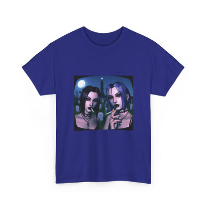 Gothic Gals Smoking In Cemetery Tee