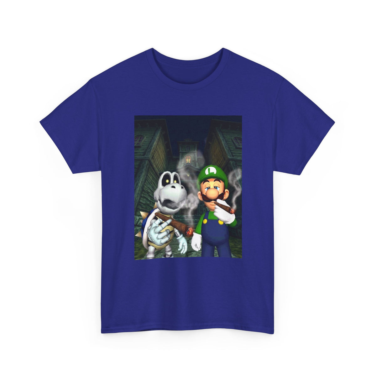 Luigi And Dry Bones Smoking In Spooky Mansion