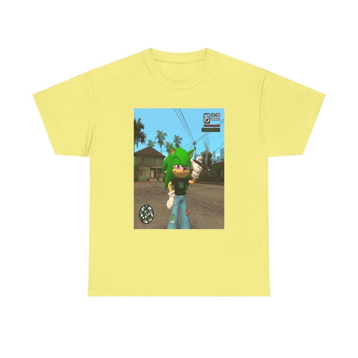 Chill Green Hedgehog Smoking Blunt Tee