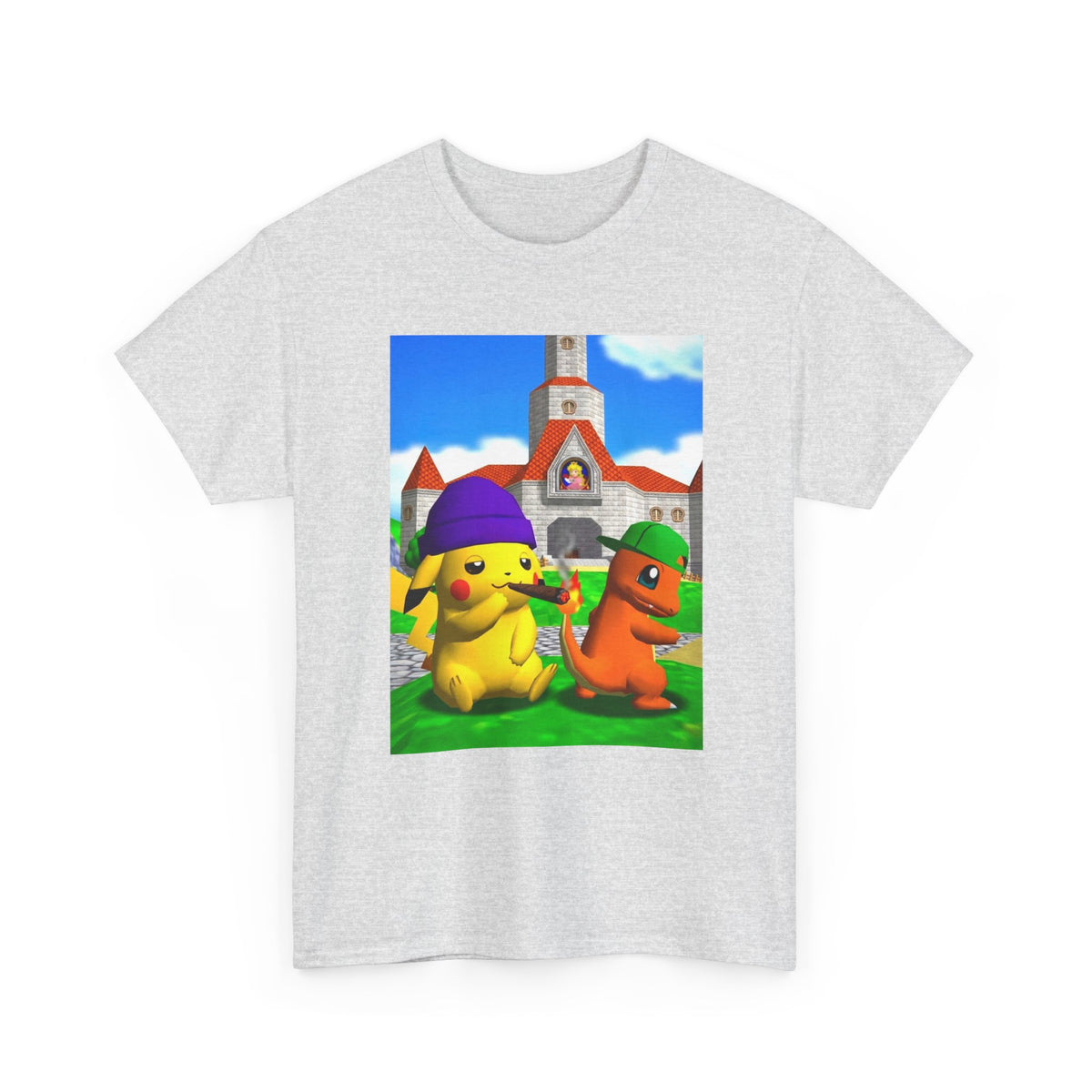 Pikachu And Charmander Chilling At Peach's Castle Tee