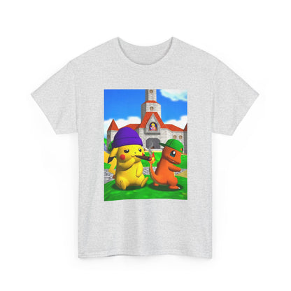 Pikachu And Charmander Chilling At Peach's Castle Tee