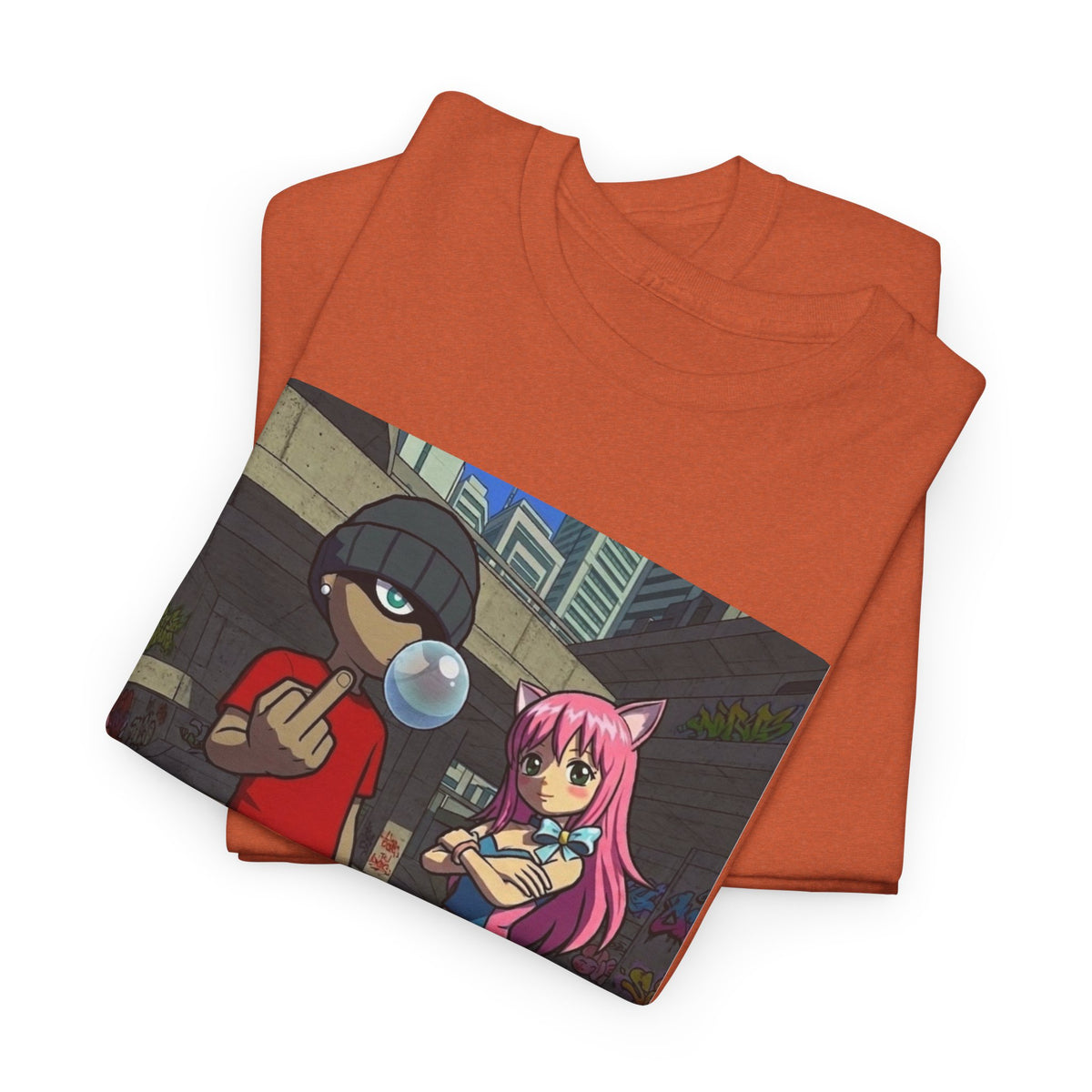 Skater Punk And Kitty Girl In Skater Park Tee
