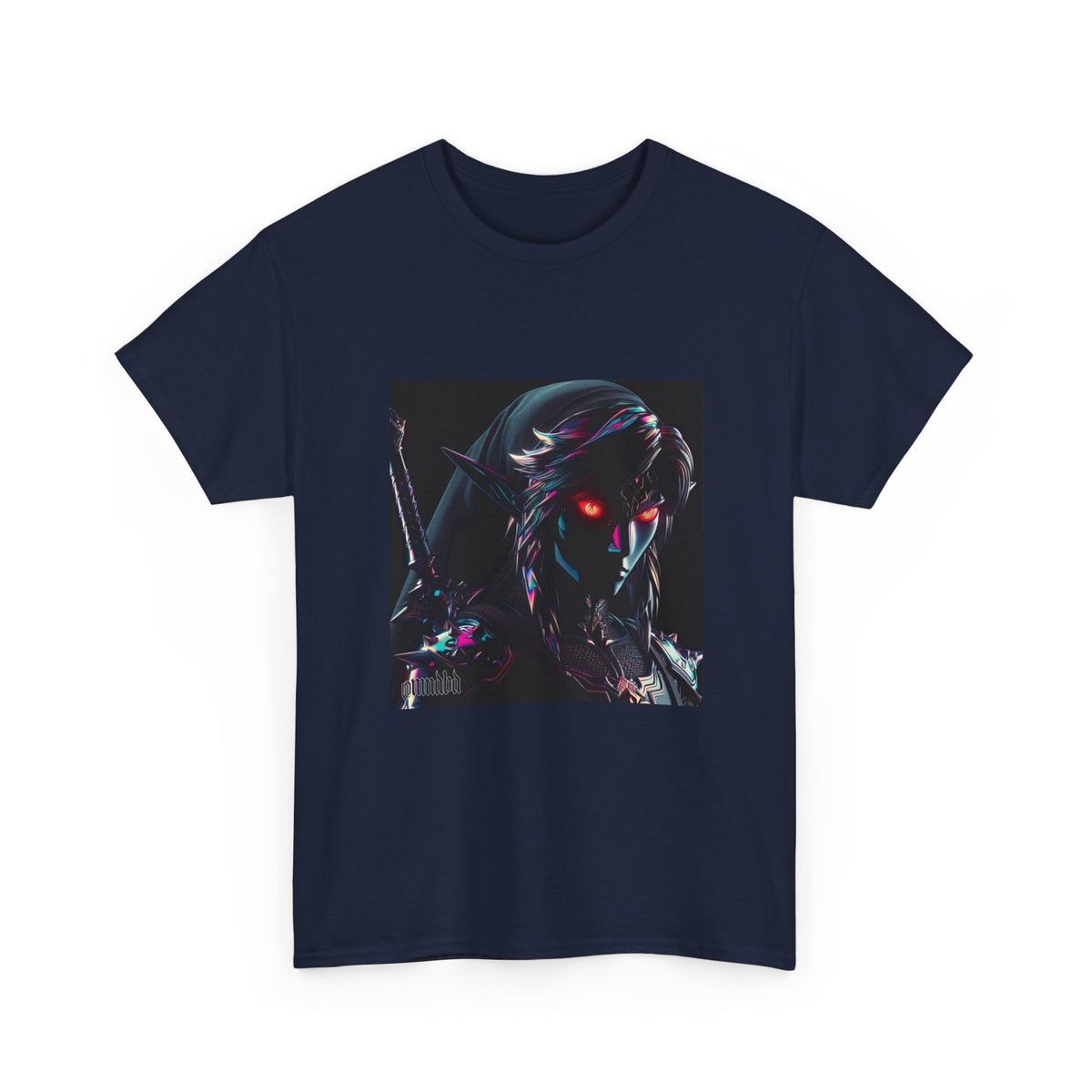 Chrome Dark Elf With Glowing Eyes Tee