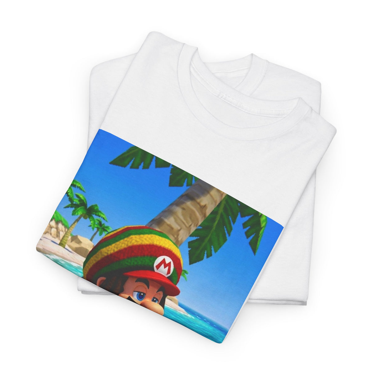 Rasta Mario Chilling On Beach Tee