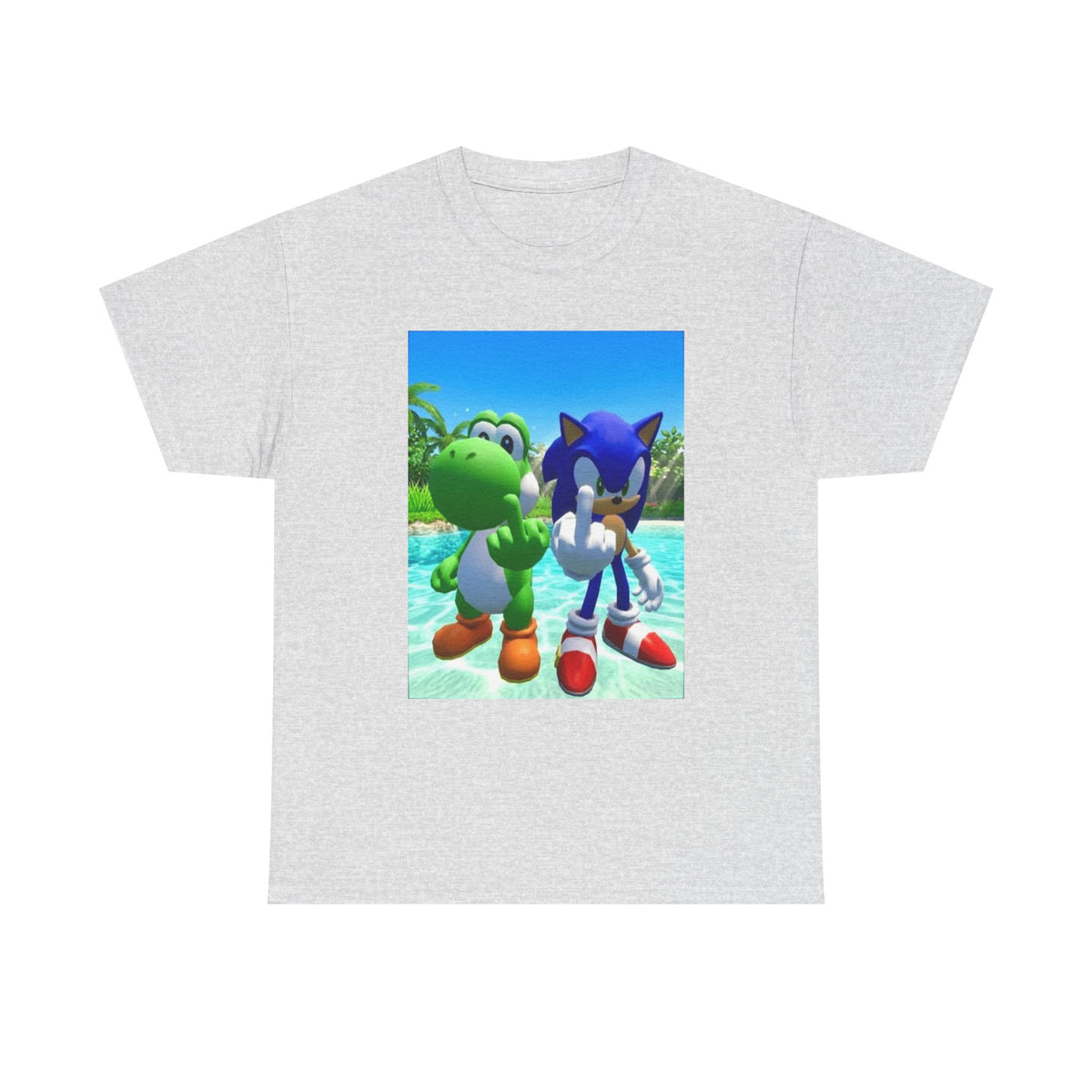 Yoshi And Sonic Flipping Off Tee