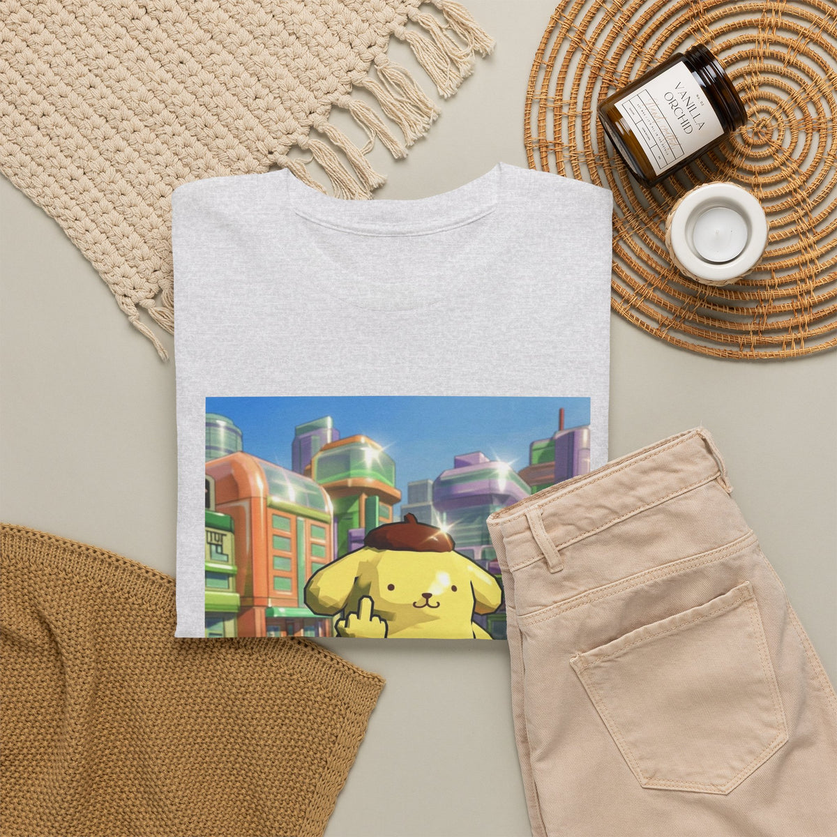 Pompompurin Flipping Bird Skate Park Tee