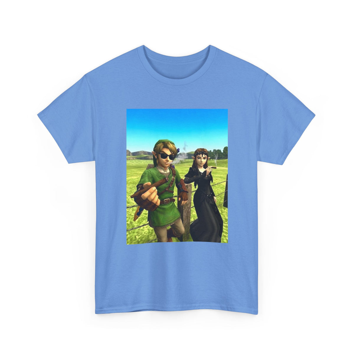Link and Zelda Smoking Cigars In A Field