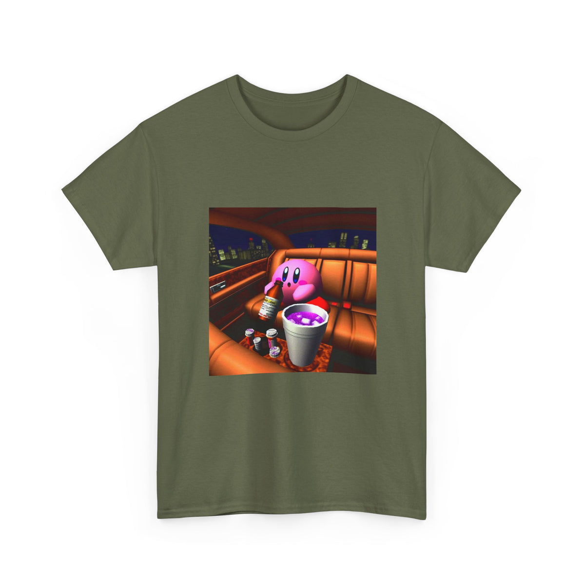 Kirby Sipping Lean In The Car Tee