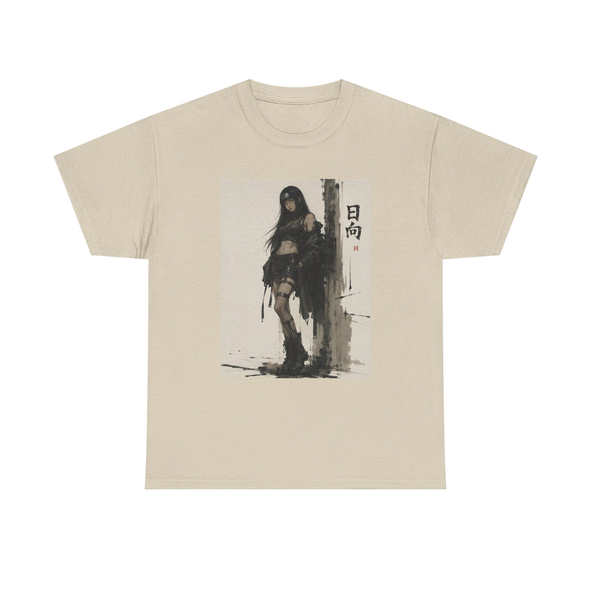Anime Warrior Girl Leaning On Post Tee