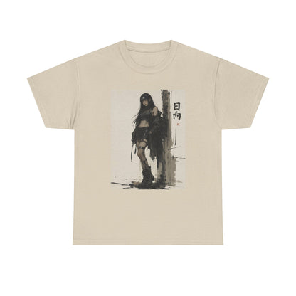 Anime Warrior Girl Leaning On Post Tee