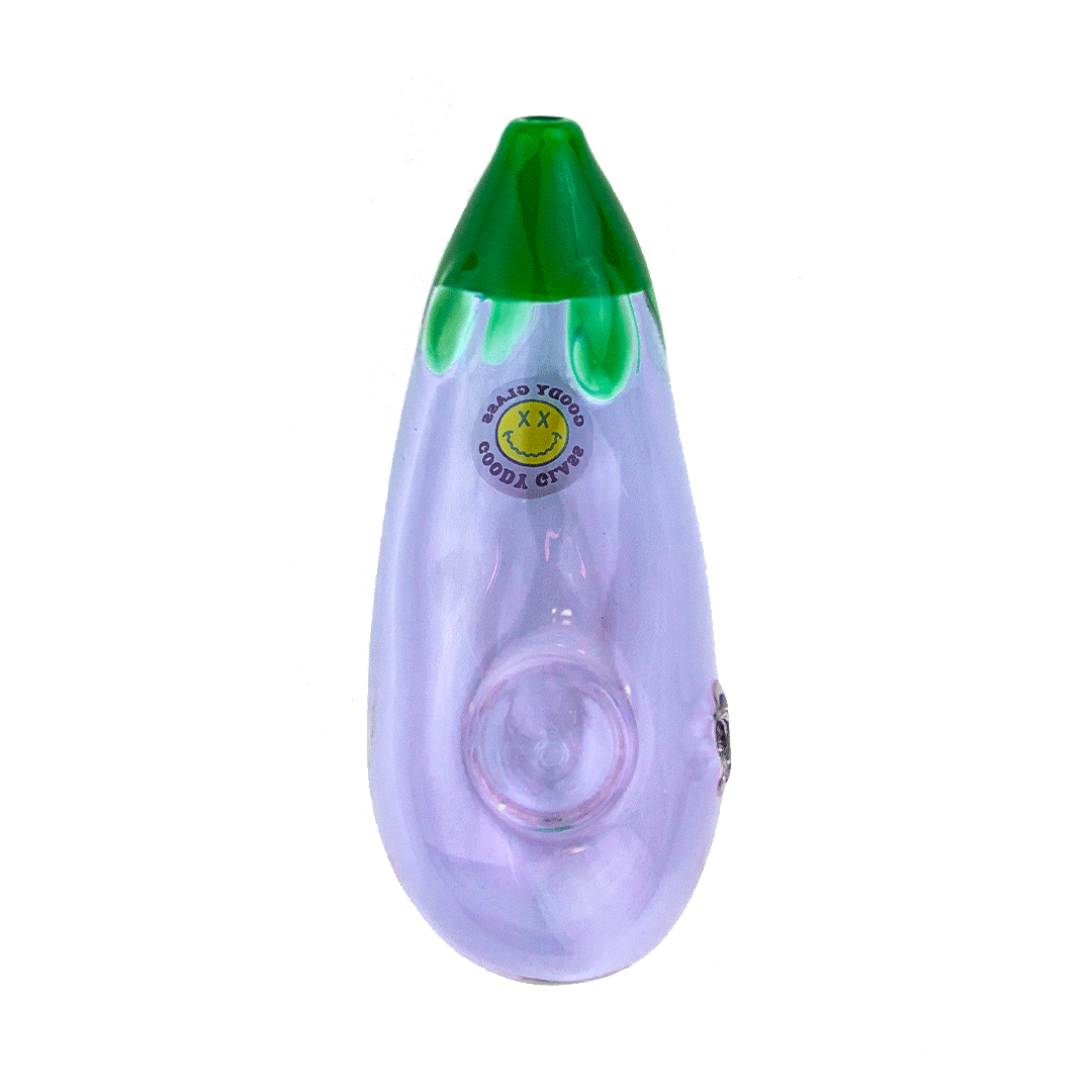 Goody Glass Eggplant Emoji-Inspired Hand Pipe 4.5" Collectible