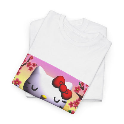 Kitty Meditating and Flipping Bird Tee