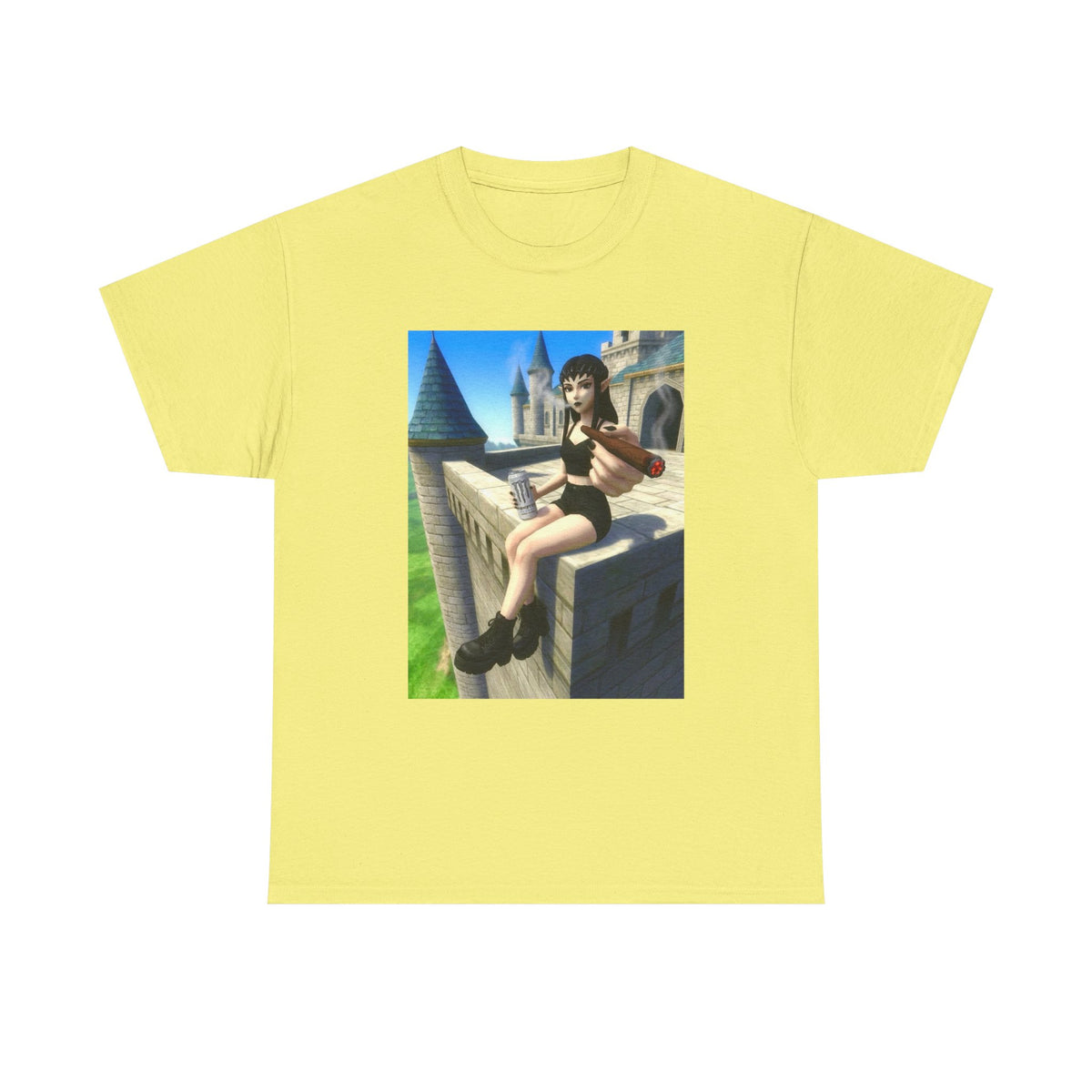 Elf Babe Chilling With Cigar And Drink Tee