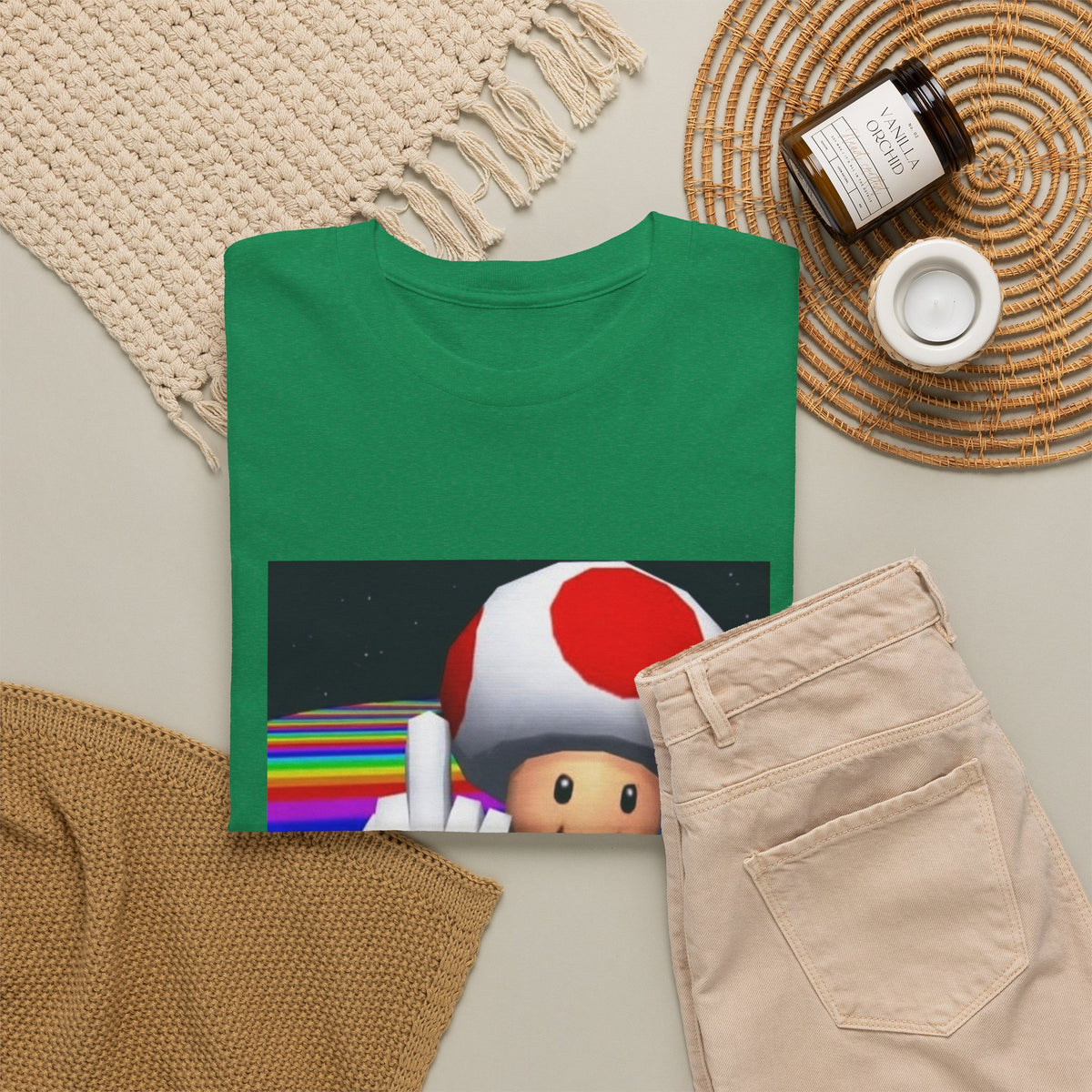 Toad Flipping The Bird On Rainbow Road Tee