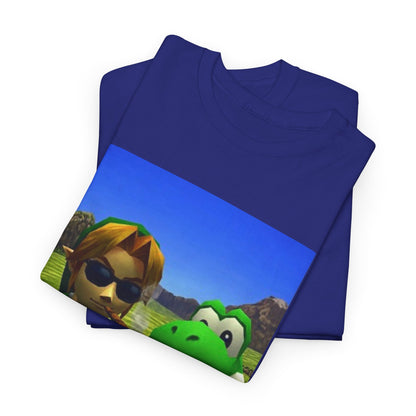 Link And Yoshi Smoking With Attitude Tee