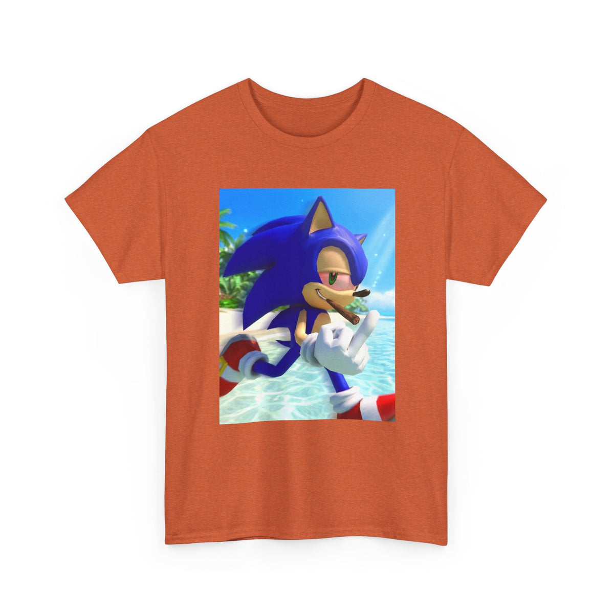 Sonic Smoking Blunt At Beach Tee