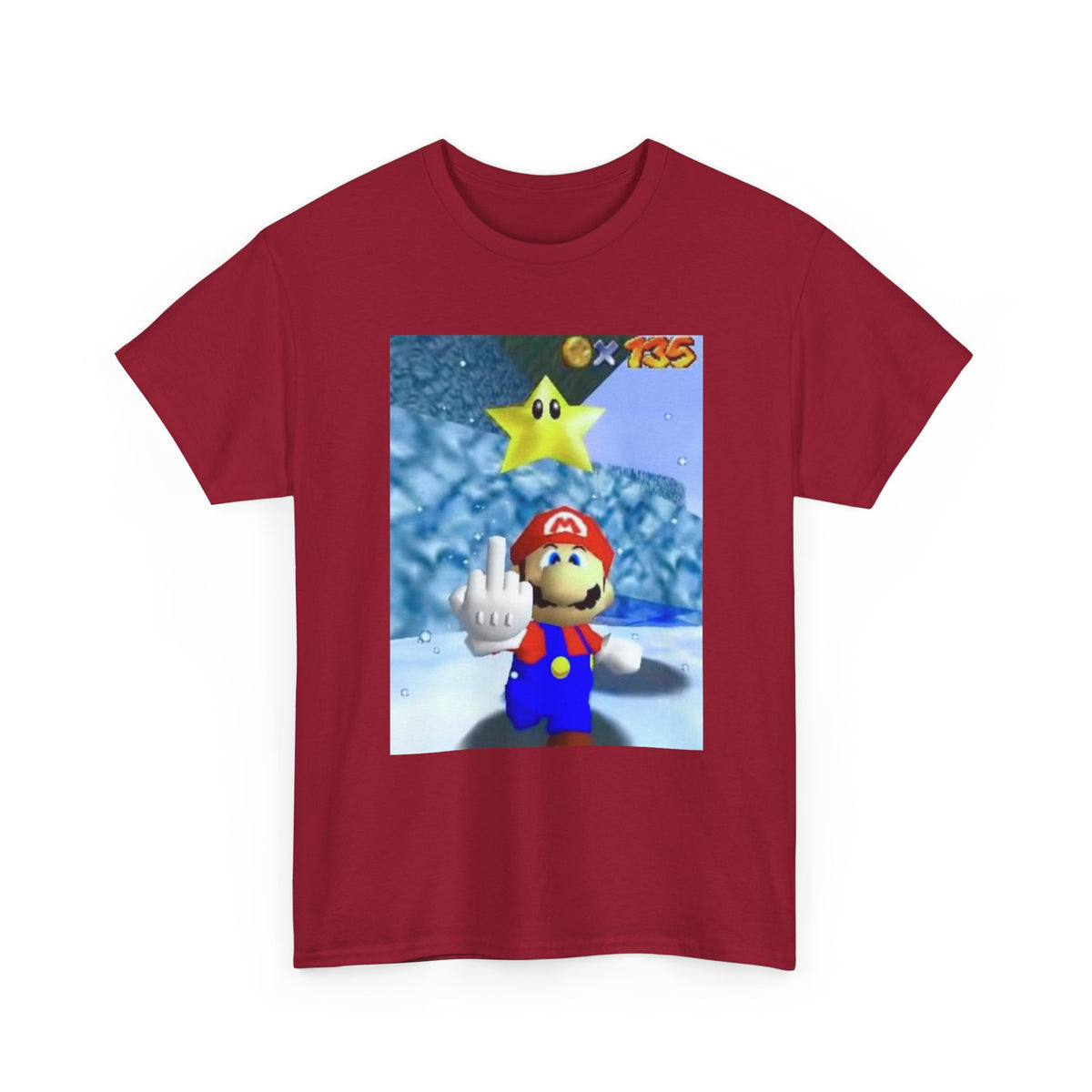 Mario Flips The Bird In Icy World Tee