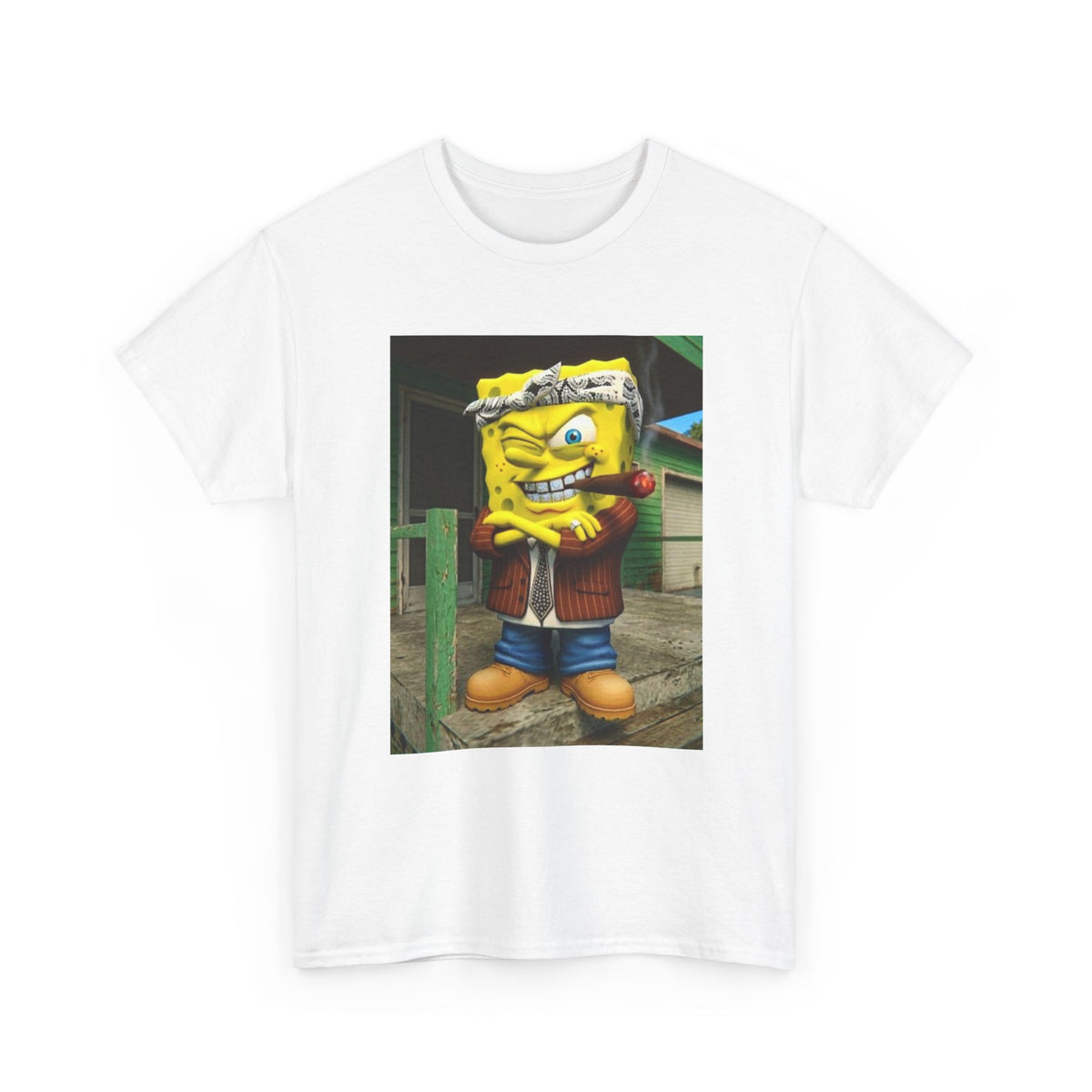 Gangster Sponge Winking and Smoking