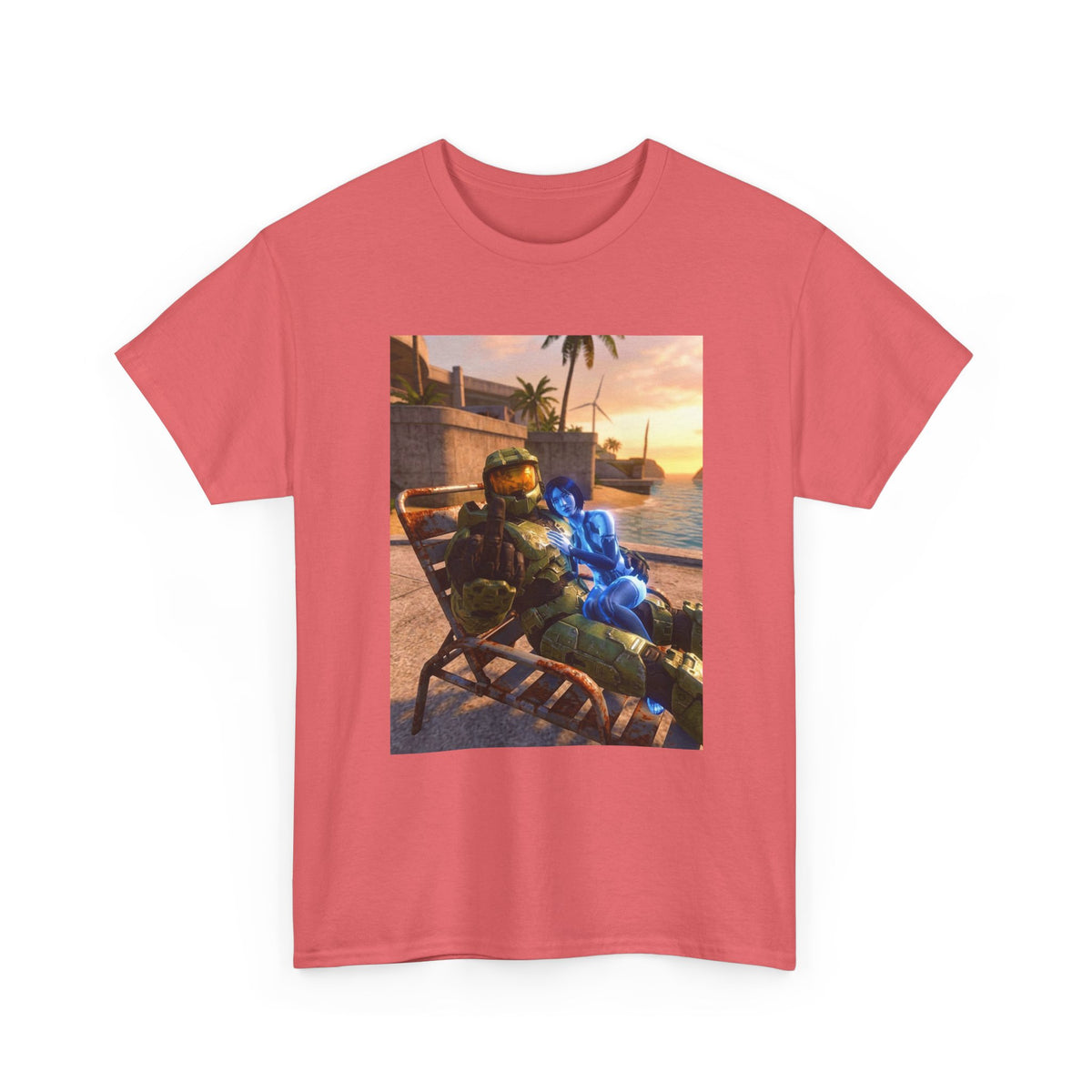 Master Chief Chilling With Cortana Beachside