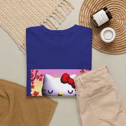 Kitty Meditating and Flipping Bird Tee