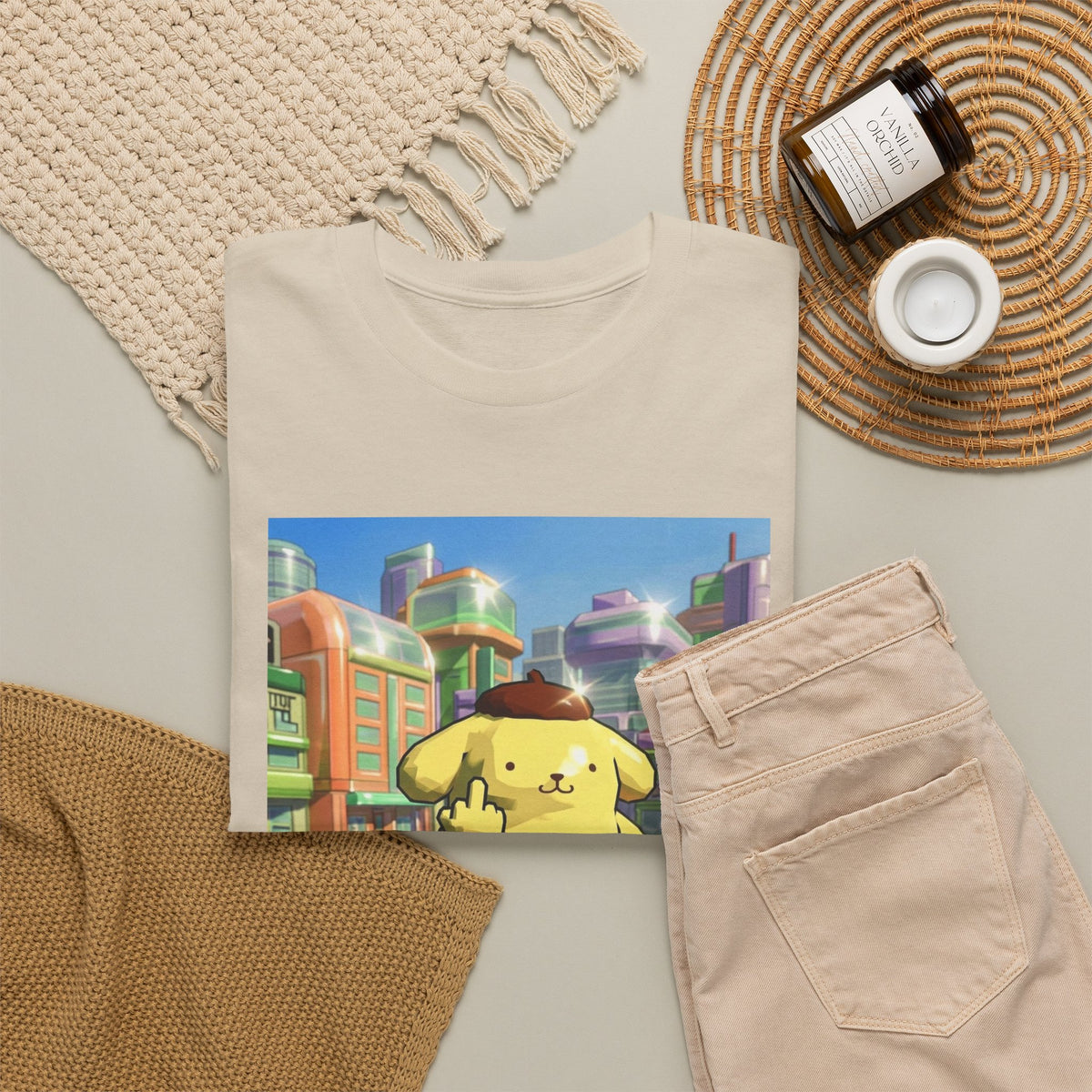 Pompompurin Flipping Bird Skate Park Tee