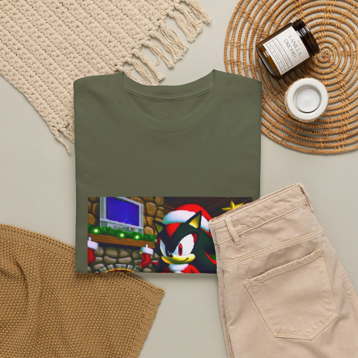 Shadow The Hedgehog Christmas Drip Tee
