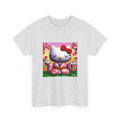 Kitty Meditating and Flipping Bird Tee