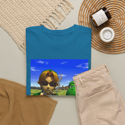 Link And Yoshi Flipping Off The World Tee