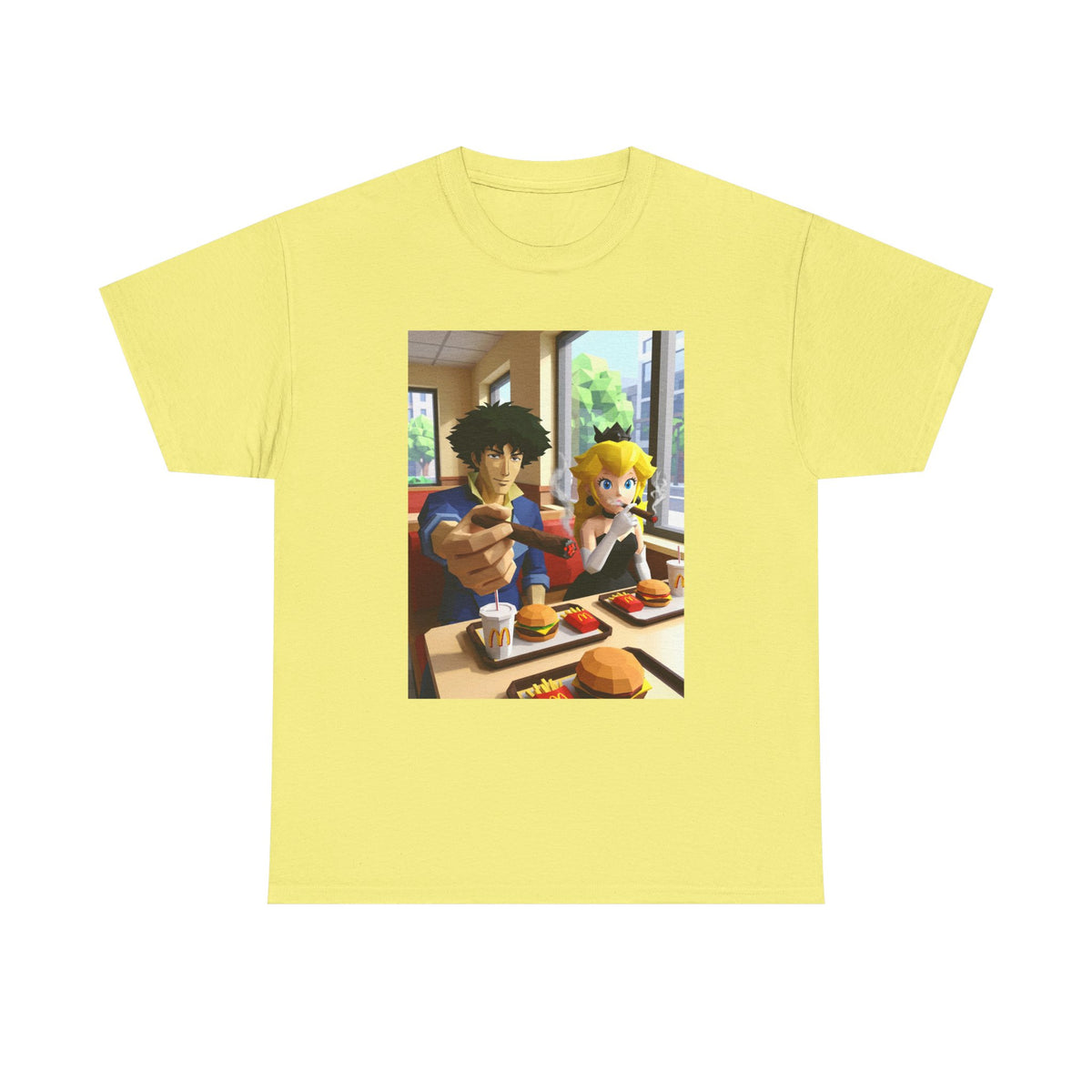 Spike and Princess Peach Smoking Cigars Tee