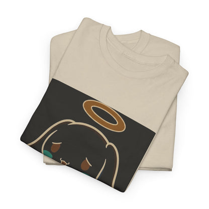 Melancholy Angel Dog Kneeling With Halo Tee