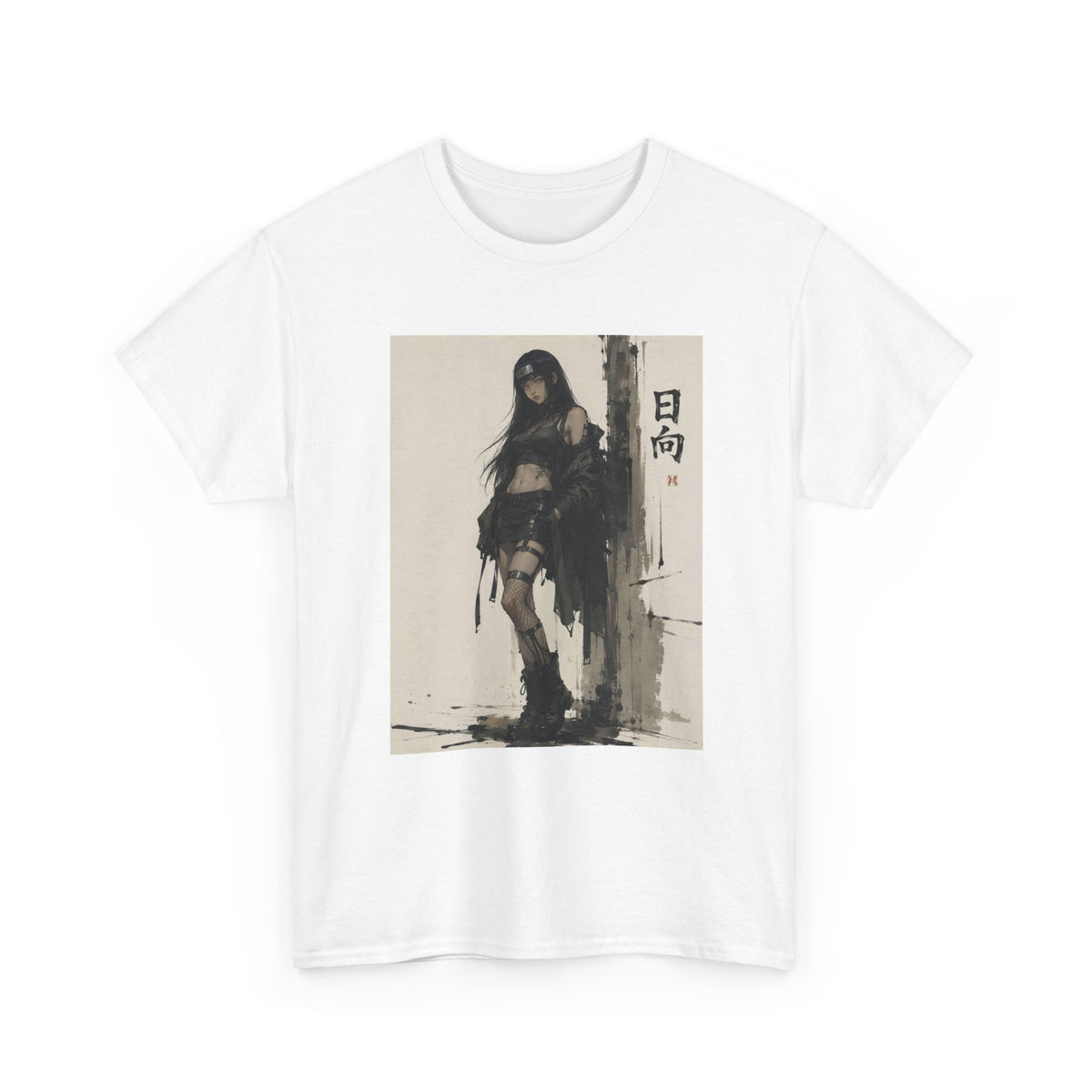 Anime Warrior Girl Leaning On Post Tee