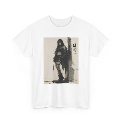 Anime Warrior Girl Leaning On Post Tee