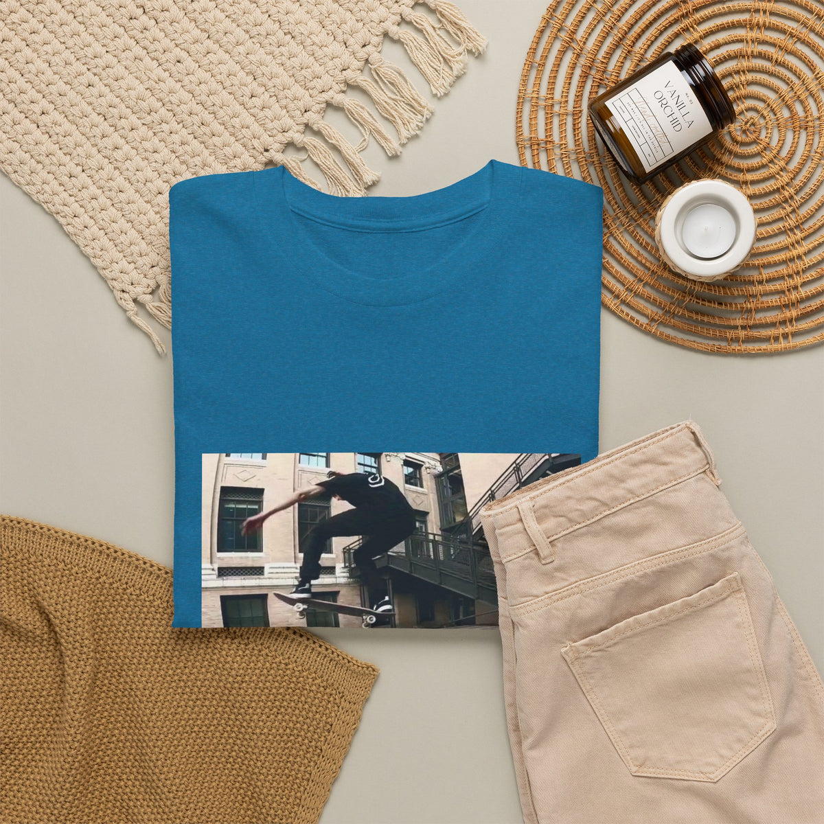 Skater Riding Through Cloud Passage Tee