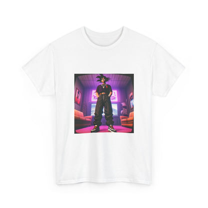 Goku Drip Standing Tall In Neon Room