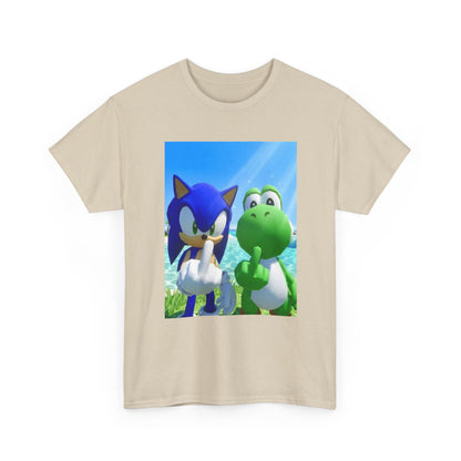 Sonic And Yoshi Flipping Off On The Beach