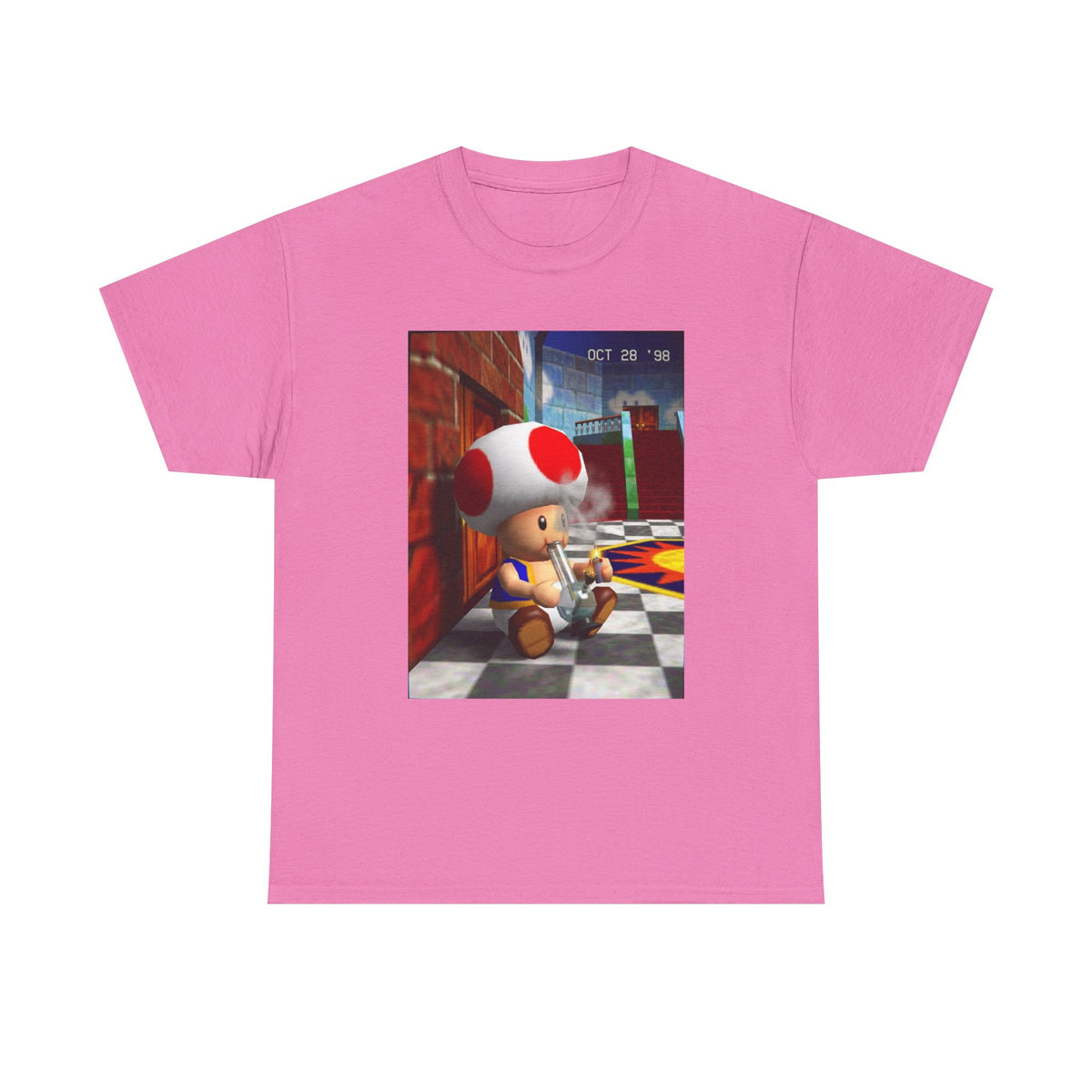 Toad Hitting Bong In Retro World Tee