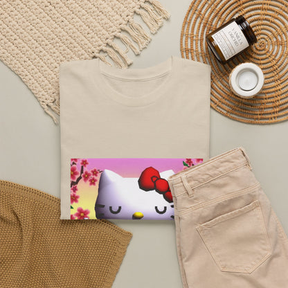 Kitty Meditating and Flipping Bird Tee