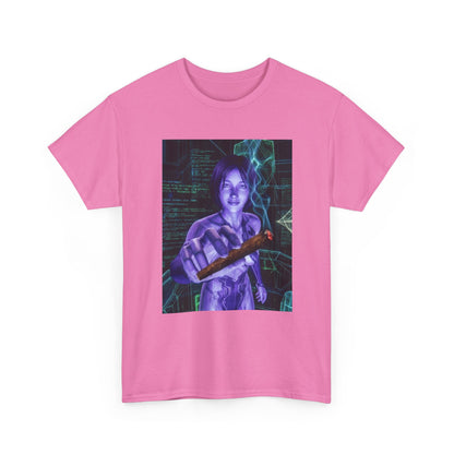 AI Cyber Girl Offering Blunt Tee