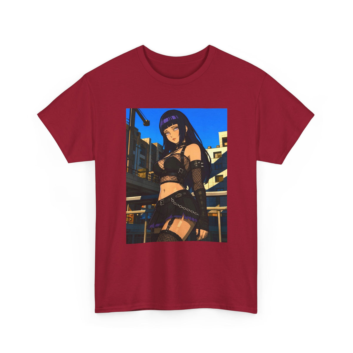 Gothic Anime Girl Staring Cityscape Tee