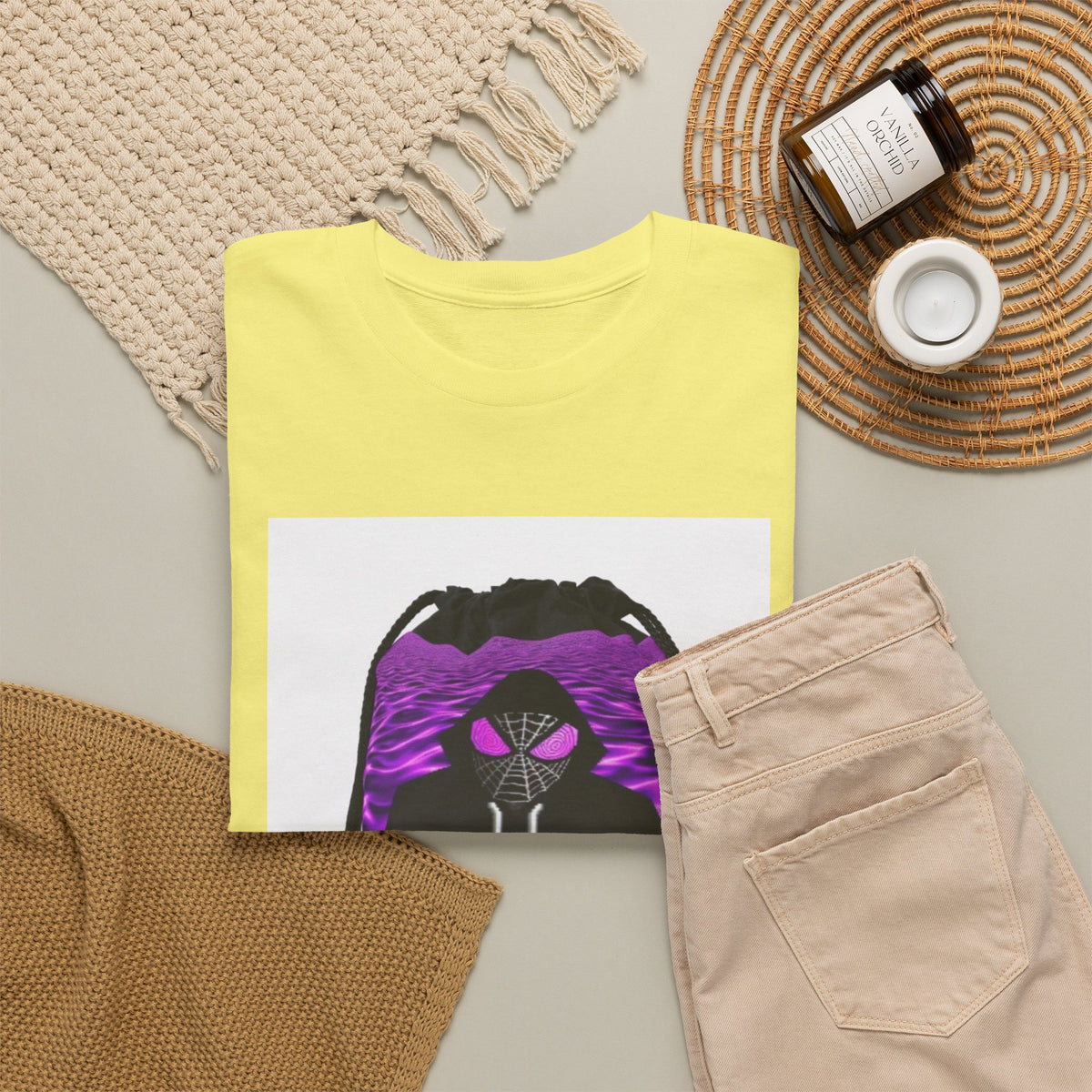 Spider-Hoodie Character Sipping Purple Drank Tee