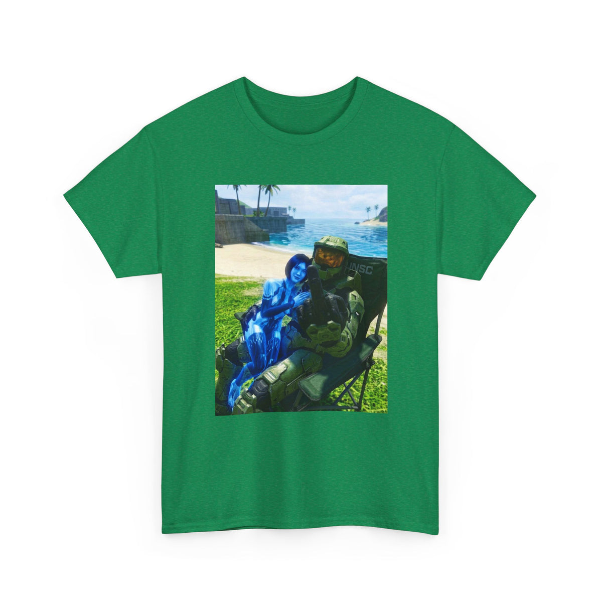 Master Chief And Cortana Beach Chill Tee