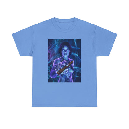 Cybernetic Woman Offers Lit Cigar Tee