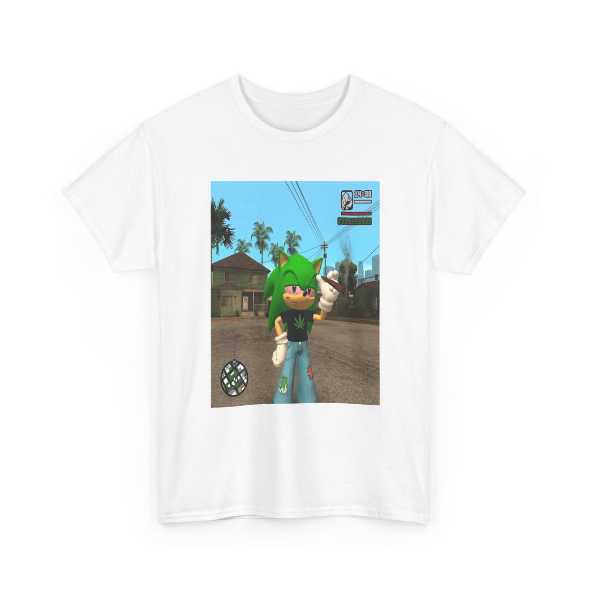 Chill Green Hedgehog Smoking Blunt Tee
