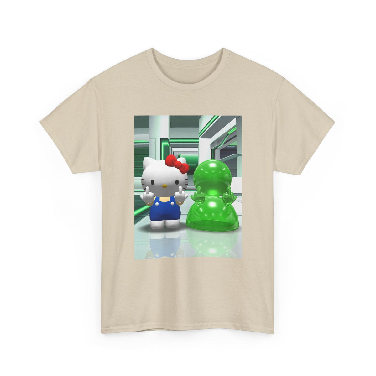 Kitty And Slime Flipping The Bird Tee