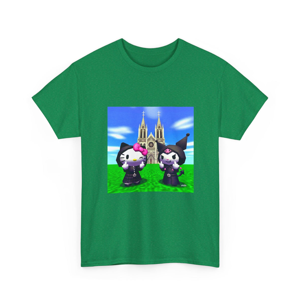 Goth Hello Kitty Kuromi Flipping Off Church