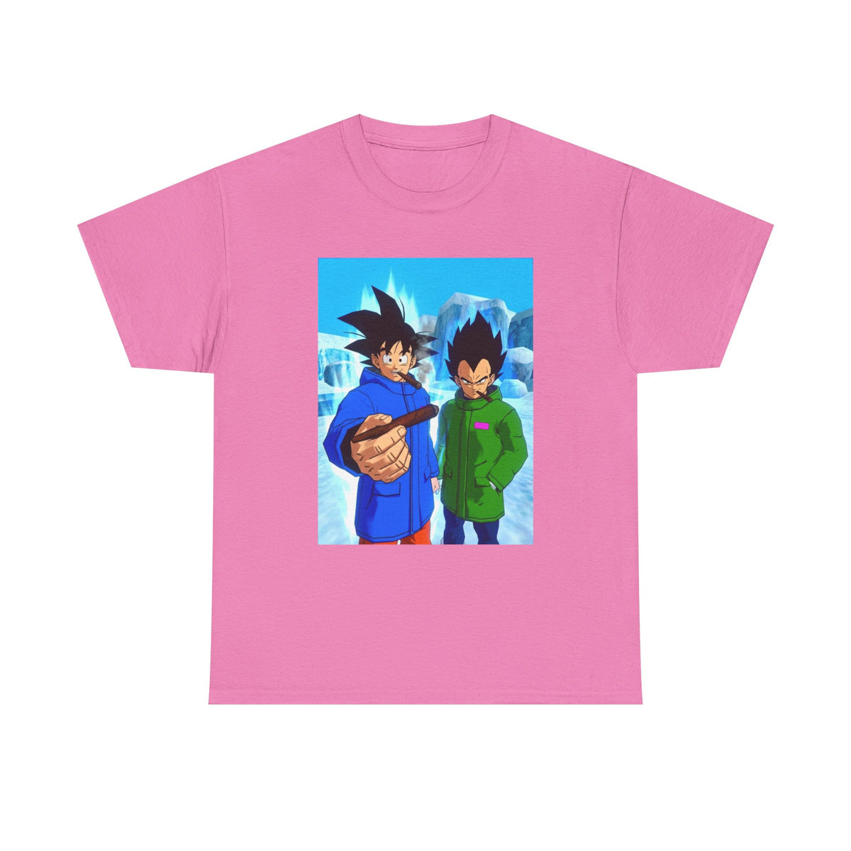 Goku and Vegeta Chilling in Icy Scene Tee