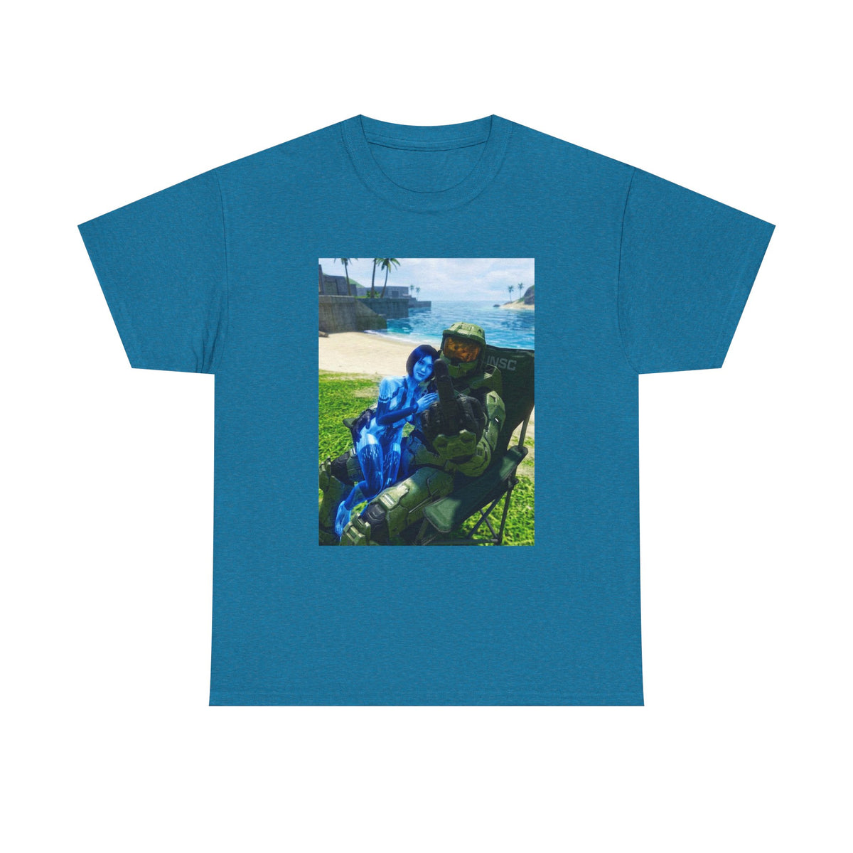 Master Chief And Cortana Beach Chill Tee