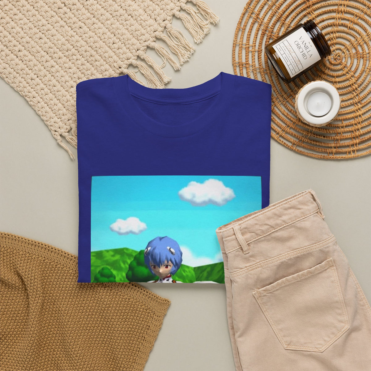 Rei Ayanami Gaming with Cinnamoroll Tee