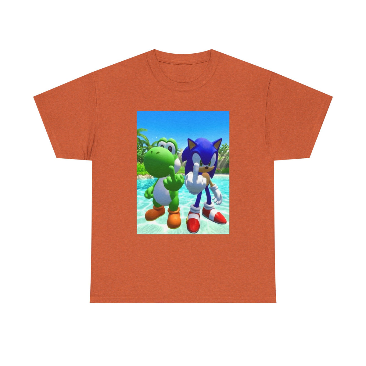 Yoshi And Sonic Flipping Off Tee