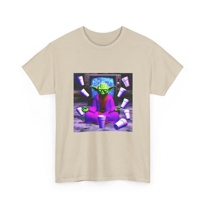 Meditating Master Yoda With Purple Cups Tee